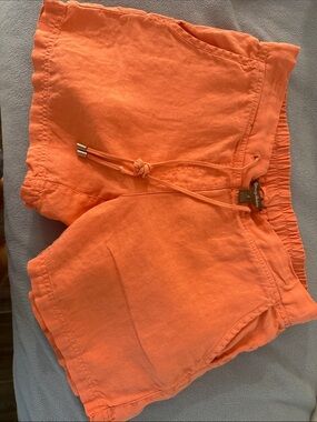 Tommy Bahama Orange High-Waist 100% Linen Shorts